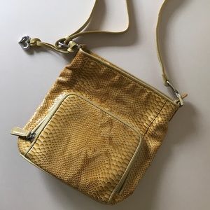 Brighton Yellow Python Leather Crossbody Bag